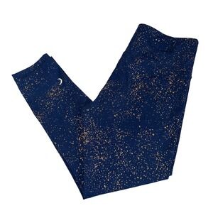 Zyia Active Size 8-10 Leggings Blue With‎ Gold Shimmer NWOT
